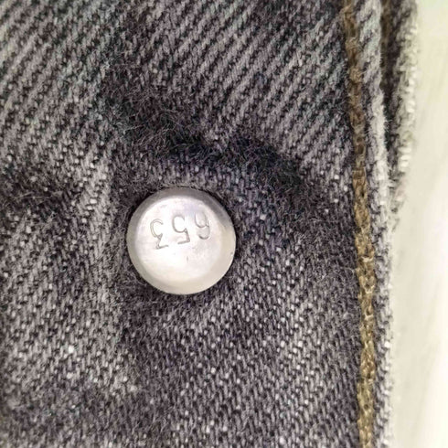 リーバイス Levis 80-90S ボタン裏653 ボールドウィン工場 501 先染めブラック ダメージ ボタンフライ デニム パンツ メンズ W28 L32