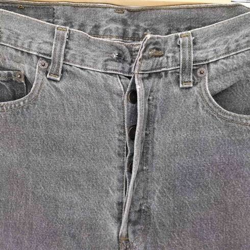 リーバイス Levis 90S 501 USA製 653 ボールドウィン工場 先染めブラック ボタンフライ デニム パンツ メンズ W32 L30