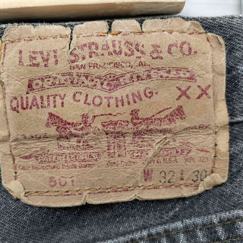 リーバイス Levis 90S 501 USA製 653 ボールドウィン工場 先染めブラック ボタンフライ デニム パンツ メンズ W32 L30