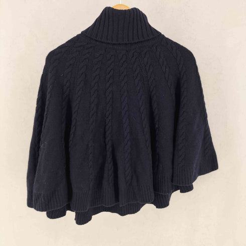 バーバリーブラックレーベル BURBERRY BLACK LABEL タートルネック ケーブルニット ケープ レディース FR:38