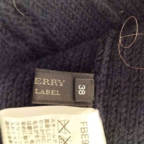 バーバリーブラックレーベル BURBERRY BLACK LABEL タートルネック ケーブルニット ケープ レディース FR:38
