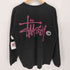 ステューシー Stussy Stock Logo ラメ ストックロゴ 両面プリント 長袖 カットソー メンズ import:L