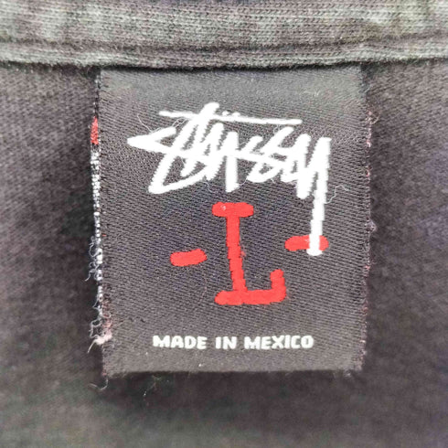 ステューシー Stussy Stock Logo ラメ ストックロゴ 両面プリント 長袖 カットソー メンズ import:L