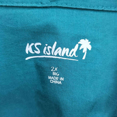 KS island 解禁 オープンカラー キューバシャツ メンズ 2X