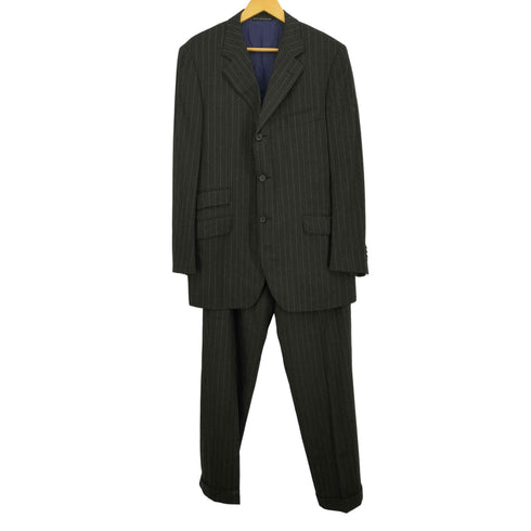 エトロミラノ ETRO MILANO イタリア製 3B ストライプ柄 テーラードジャケット スラックスパンツ セットアップ メンズ 54