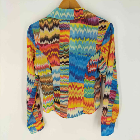 Todd oldham USA製 総柄 開襟 シャツ レディース PETITE