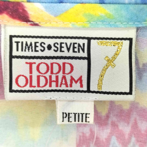 Todd oldham USA製 総柄 開襟 シャツ レディース PETITE
