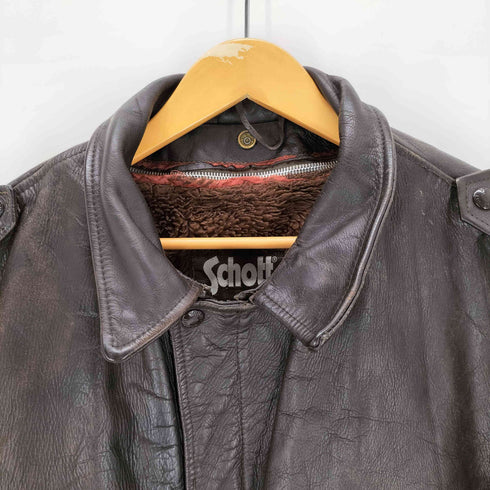 ショット Schott 80S USA製 ボアベストライナー付き A-2 レザーフライトジャケット メンズ 48