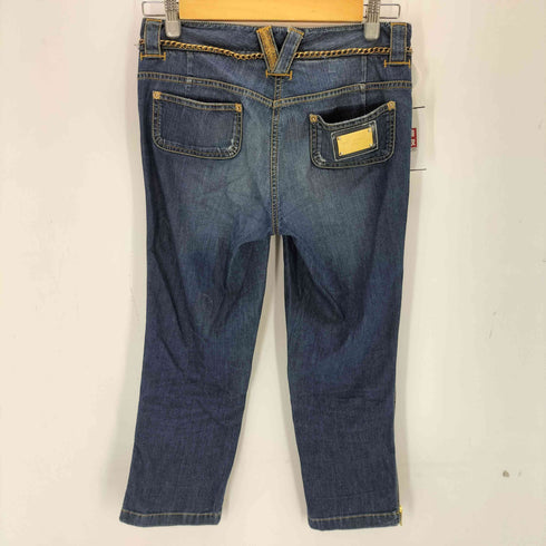 ドルチェアンドガッバーナ DOLCE&GABBANA チェーン付 デニム クロップド パンツ レディース 36