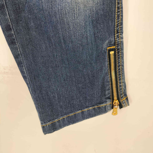 ドルチェアンドガッバーナ DOLCE&GABBANA チェーン付 デニム クロップド パンツ レディース 36