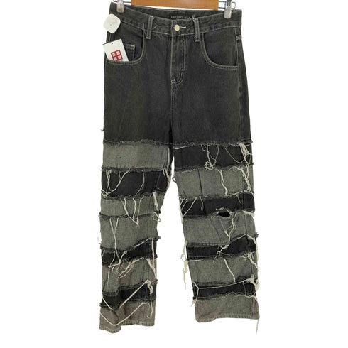 ANOTHER SELF アナザーセルフ パッチワークデザイン ダメージ加工 デニム パンツ cool レディース M