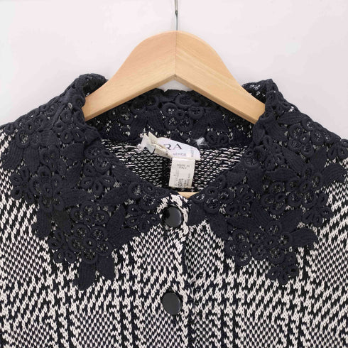ベラペレ VERA PELLE MADE IN ITALY イタリア製 レース カラー ツイード チェック クロップド ジャケット レディース EUR:42