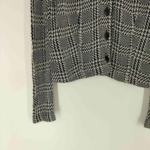 ベラペレ VERA PELLE MADE IN ITALY イタリア製 レース カラー ツイード チェック クロップド ジャケット レディース EUR:42