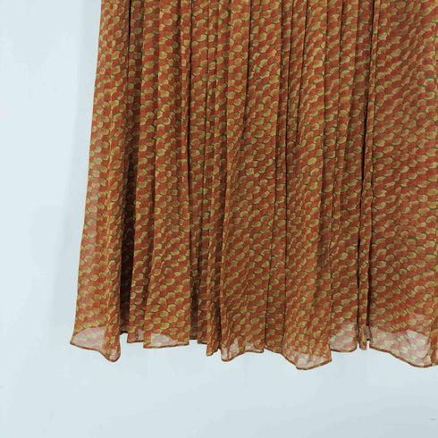 シビラ Sybilla SILK 100% 絹 シルク 総柄 水玉 ドット マーブル プリーツ デザイン ワンピース レディース import:M