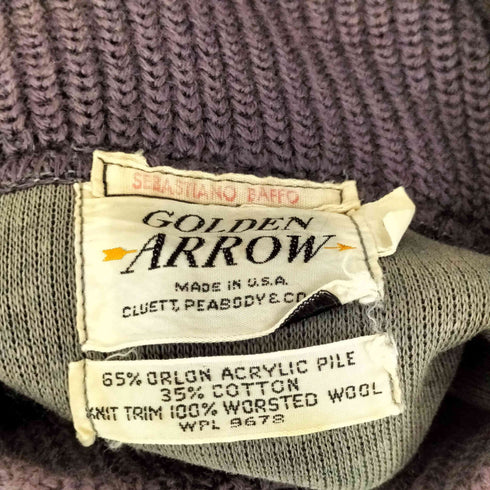 アロー ARROW 70s USA製 GOLDEN ショールカラー シャギーフリースプルオーバー メンズ S
