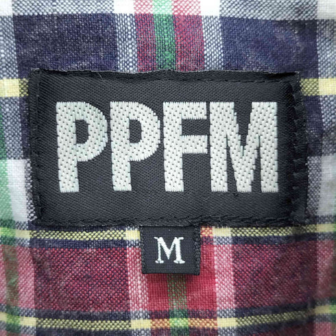 ピーピーエフエム PPFM 00S ワッペン マドラスチェック ウエスタンシャツ メンズ import:M