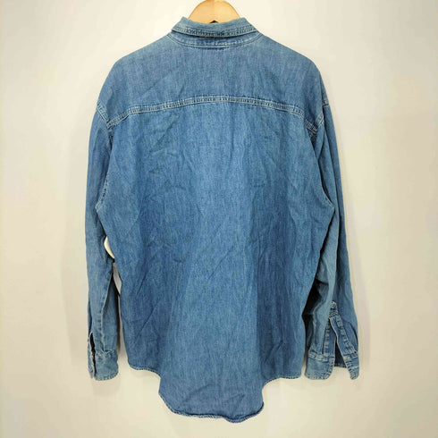 COSI I'UOMO 90s USA製 ライトデニム ボタンダウン 長袖 ワークシャツ ダンガリーシャツ メンズ import:M