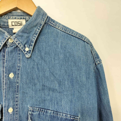 COSI I'UOMO 90s USA製 ライトデニム ボタンダウン 長袖 ワークシャツ ダンガリーシャツ メンズ import:M