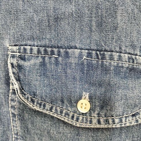 COSI I'UOMO 90s USA製 ライトデニム ボタンダウン 長袖 ワークシャツ ダンガリーシャツ メンズ import:M