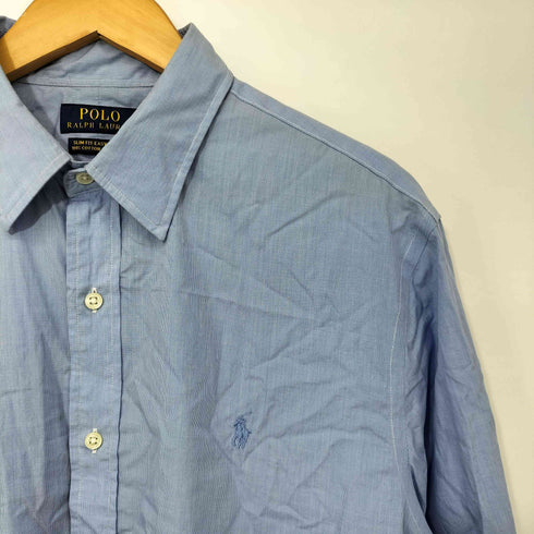 ポロラルフローレン POLO RALPH LAUREN コットン100 スリムフィット ポニー刺繍 マチ付 長袖シャツ メンズ 17/43