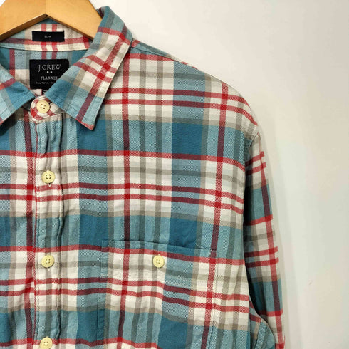 ジェイクルー J.CREW SLIM PLAID FLANNEL SHIRT スリム プラッド フランネル シャツ メンズ import:L