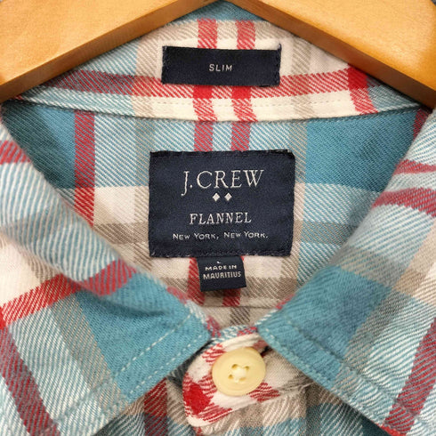 ジェイクルー J.CREW SLIM PLAID FLANNEL SHIRT スリム プラッド フランネル シャツ メンズ import:L
