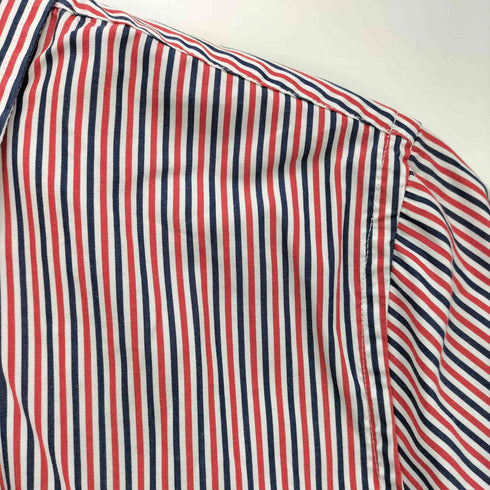 トミーヒルフィガー TOMMY HILFIGER SLIM FIT ロゴ刺繍 ストライプ L/S ボタンダウン シャツ メンズ import:S