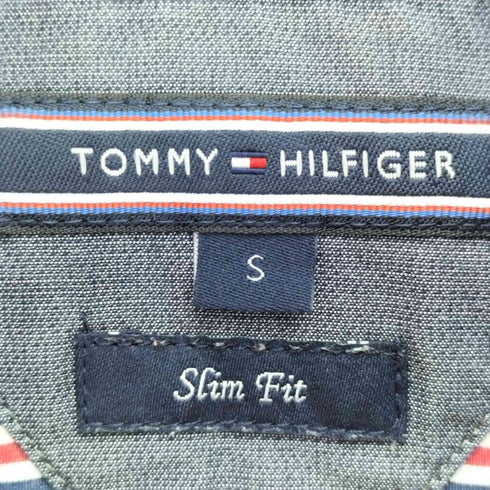 トミーヒルフィガー TOMMY HILFIGER SLIM FIT ロゴ刺繍 ストライプ L/S ボタンダウン シャツ メンズ import:S