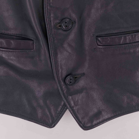 ショット Schott 80s 白タグ USA製 SPORTS WEAR レザーベスト メンズ import:S