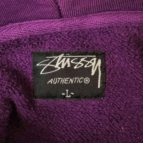 ステューシー Stussy 00S OLD LA チェック ロゴ ジップアップ フーディ メンズ import:L