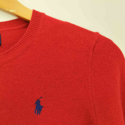 ポロラルフローレン POLO RALPH LAUREN 現行タグ ポニー刺繍 ウール Vネック カーディガン レディース L(12-14)