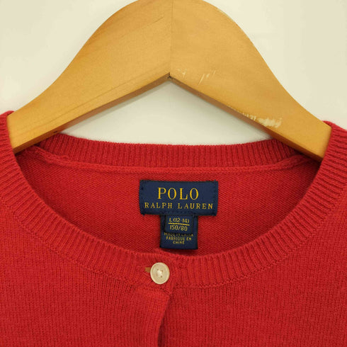 ポロラルフローレン POLO RALPH LAUREN 現行タグ ポニー刺繍 ウール Vネック カーディガン レディース L(12-14)