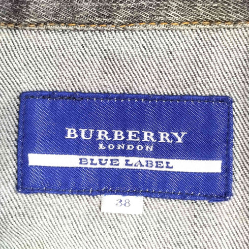 バーバリーブルーレーベル BURBERRY BLUE LABEL デニムジャケット Gジャン レディース US:38