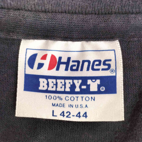 ハーレーダビッドソン HARLEY-DAVIDSON 80S USA製 Hanesボディ Eat Your Riceburner 両面 プリント クルーネック S/S Tシャツ メンズ import:L