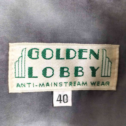 GOLDEN LOBBY フラップポケット 襟芯 クルミボタン 千鳥格子 L/S ウール シャツ メンズ 40