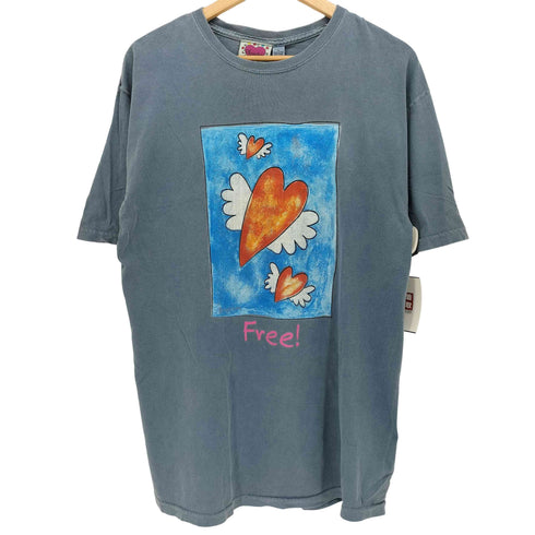 ブライトン Brighton USA製 ハートプリント フェード加工 Tシャツ メンズ import:L