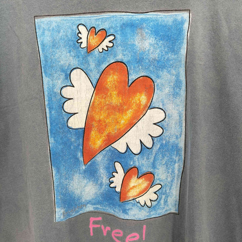 ブライトン Brighton USA製 ハートプリント フェード加工 Tシャツ メンズ import:L