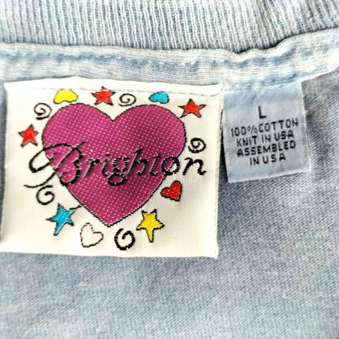 ブライトン Brighton USA製 ハートプリント フェード加工 Tシャツ メンズ import:L