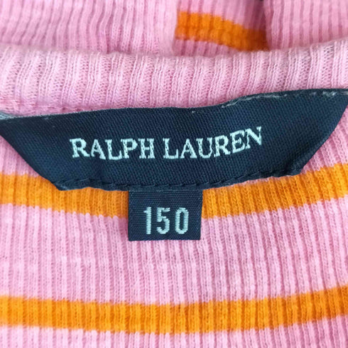 ラルフローレン RALPH LAUREN ポニー刺繍 フリル ボーダー ヘンリーネック カットソー レディース 150