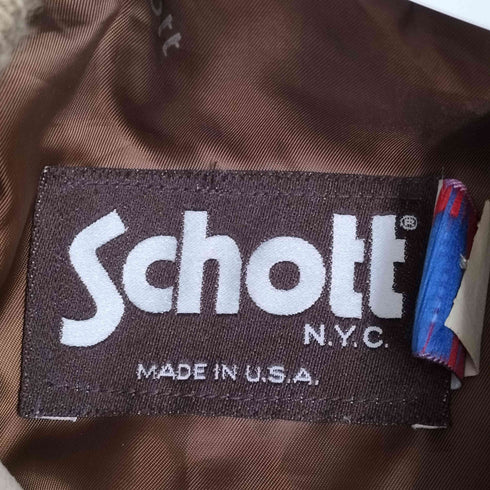 ショット Schott 80S USA製 IDEALジップ スエード レザー ジップアップ ボンバー ジャケット メンズ US:40