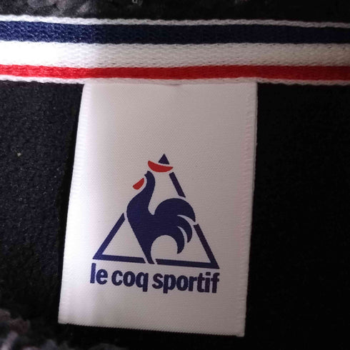ルコックスポルティフ le coq sportif ロゴ刺繍 異素材切替 ハイネック ボア ボーダー フリースベスト レディース JPN:M