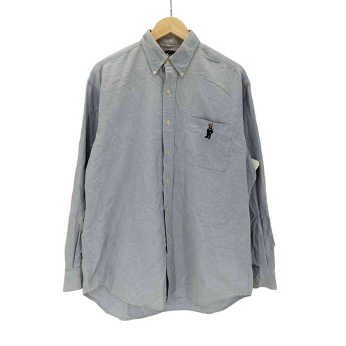 ラルフローレン RALPH LAUREN 90S BLAIRE ポロベア 刺繍 BD ボタンダウン オックスフォード L/S シャツ メンズ import:M