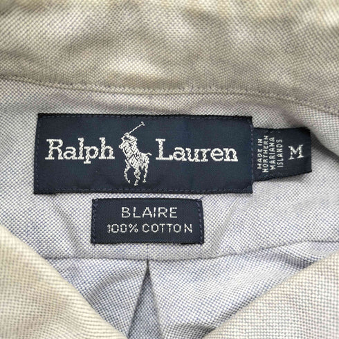ラルフローレン RALPH LAUREN 90S BLAIRE ポロベア 刺繍 BD ボタンダウン オックスフォード L/S シャツ メンズ import:M