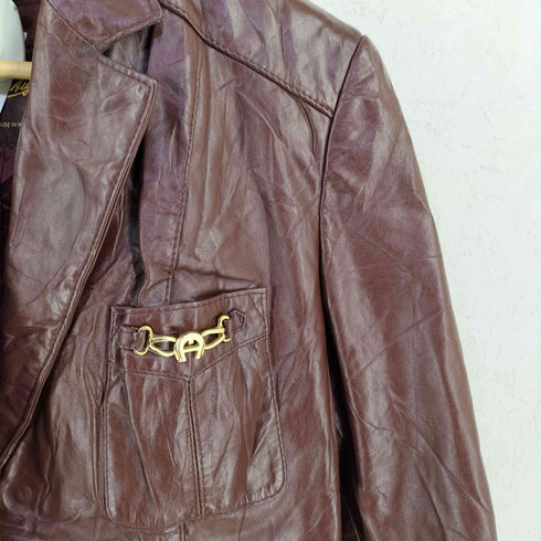 Etienne Aigner 香港製 80s レザー ジャケット レディース 16