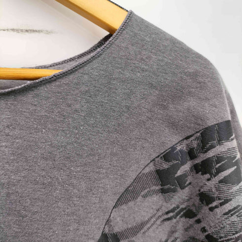 アディダスオリジナルス adidas Originals 80~90s デサント製 デカトレフォイルロゴプリント ドルマンスリーブ クロップド Tシャツ レディース L-O