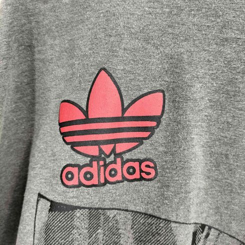 アディダスオリジナルス adidas Originals 80~90s デサント製 デカトレフォイルロゴプリント ドルマンスリーブ クロップド Tシャツ レディース L-O