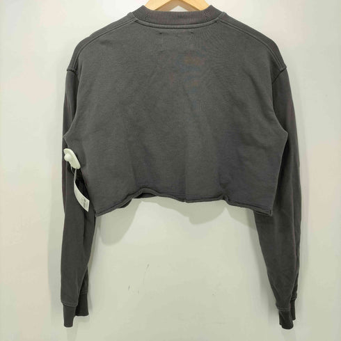 カルバンクラインジーンズ Calvin Klein Jeans ロゴ刺繍 クロップド クルーネック スウェット レディース import:S