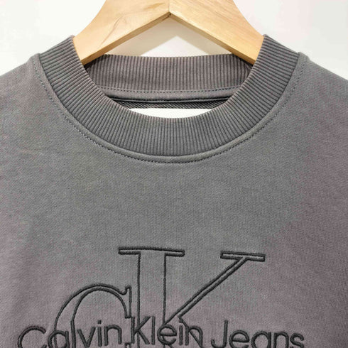 カルバンクラインジーンズ Calvin Klein Jeans ロゴ刺繍 クロップド クルーネック スウェット レディース import:S