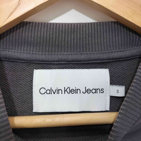 カルバンクラインジーンズ Calvin Klein Jeans ロゴ刺繍 クロップド クルーネック スウェット レディース import:S