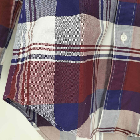 ブルックスブラザーズ BROOKS BROTHERS USA製 REGENT Supima Cotton スタンダードフィット ラウンドヘム ボタンダウン チェックシャツ メンズ import:XS
